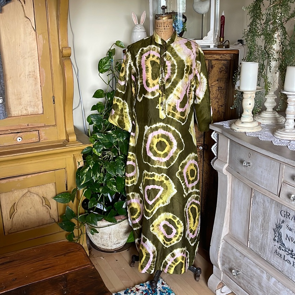 Hand loomed silk gown